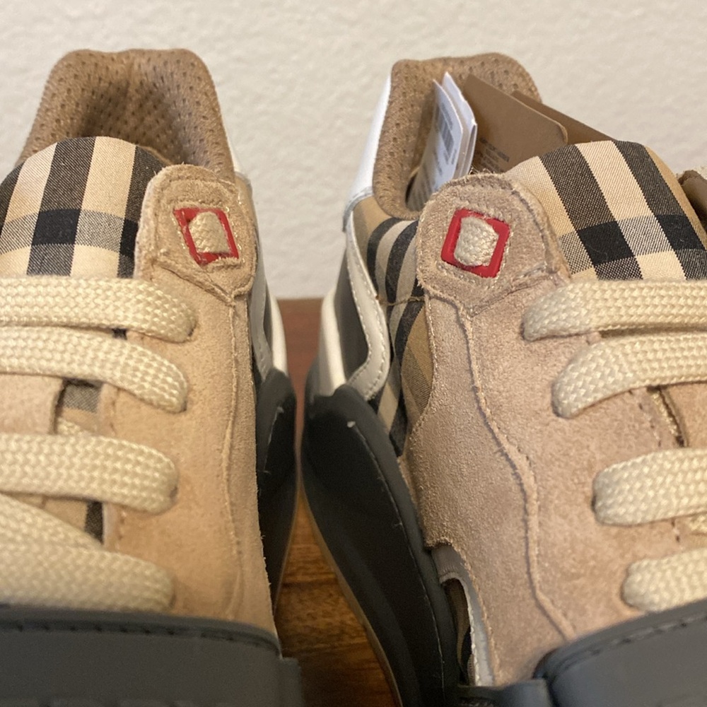 NWT BURBERRY MENS CHECK TRAINER MADE IN ITALY SIZE 8 EUR 41 WITH DUST BAG - Picture 7 of 7